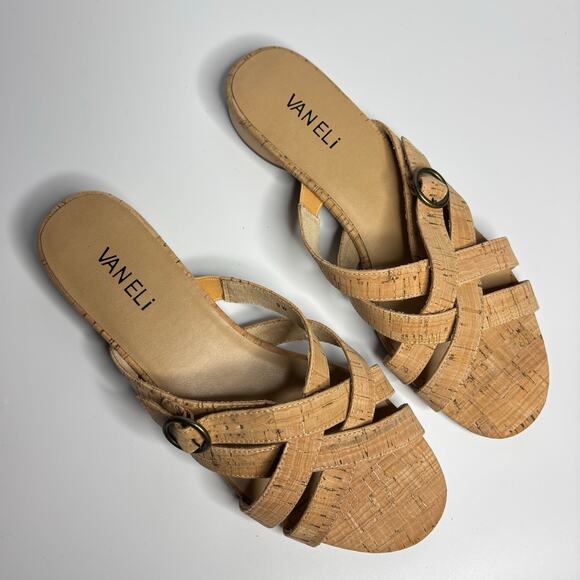 VANELi Brogan Exnula Huarache Sandals in Natural Cork (Wide) - Picture 6 of 8